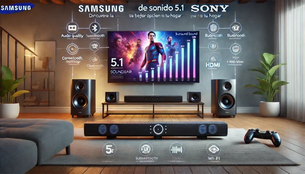 Barras de Sonido 5.1 Comparativa Samsung vs Sony: Descubre la Mejor Opción para tu Hogar en 2024