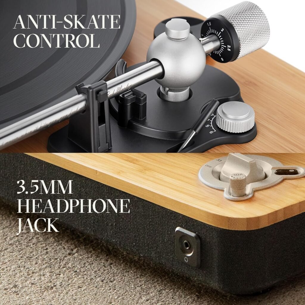 House of Marley Stir It Up Wireless Tocadiscos de Vinilo- Conectividad Bluetooth y Funciones Modernas: Lo Clásico con Esteroides